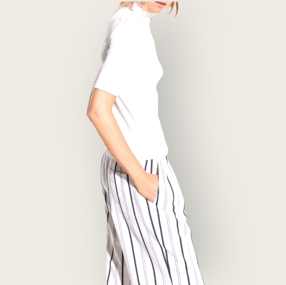 VINCE Elbow Sleeve Half Zip Tee Top In Off White Small EUC - Picture 2 of 10
